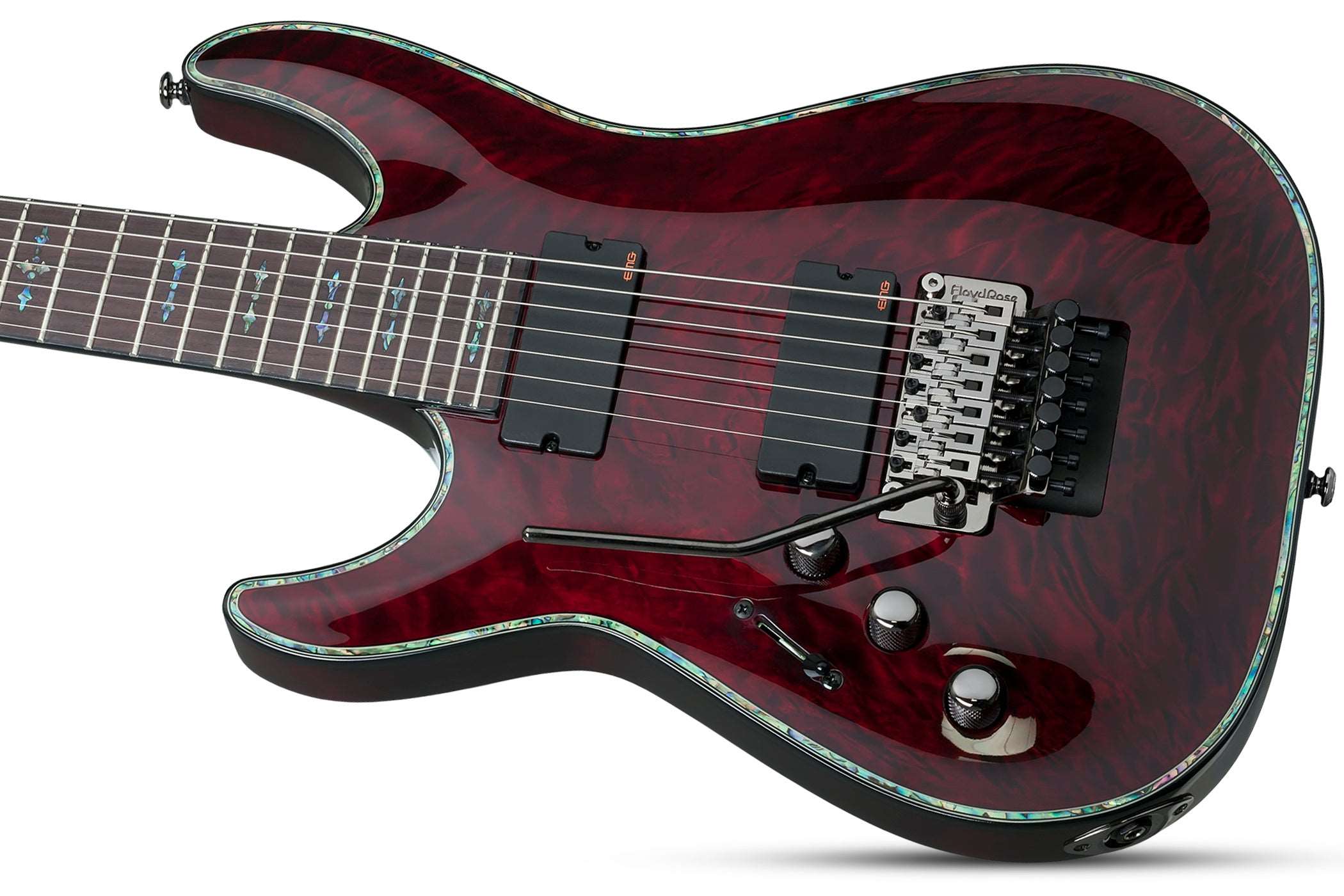 SCHECTER HELLRAISER C-7 WITH EMG & FLOYD ROSE LEFT-HANDED ELECTRIC GUITAR- BLACK CHERRY (1832) MADE IN KOREA, SCHECTER, ELECTRIC GUITAR, schecter-electric-guitar-hellraiser-c-7-fr-lh-bc, ZOSO MUSIC SDN BHD