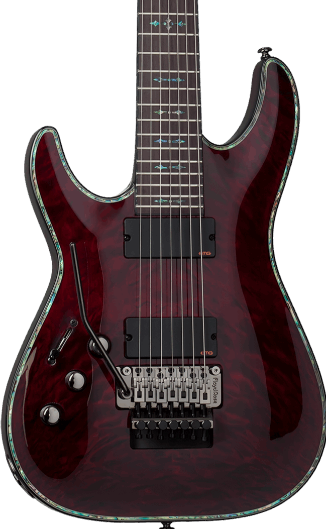 SCHECTER HELLRAISER C-7 WITH EMG & FLOYD ROSE LEFT-HANDED ELECTRIC GUITAR- BLACK CHERRY (1832) MADE IN KOREA, SCHECTER, ELECTRIC GUITAR, schecter-electric-guitar-hellraiser-c-7-fr-lh-bc, ZOSO MUSIC SDN BHD