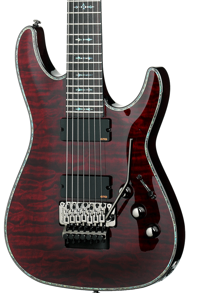 SCHECTER HELLRAISER C-7 WITH EMG & FLOYD ROSE - BLACK CHERRY (1812) MADE IN KOREA, SCHECTER, ELECTRIC GUITAR, schecter-electric-guitar-hellraiser-c-7-fr-bc, ZOSO MUSIC SDN BHD