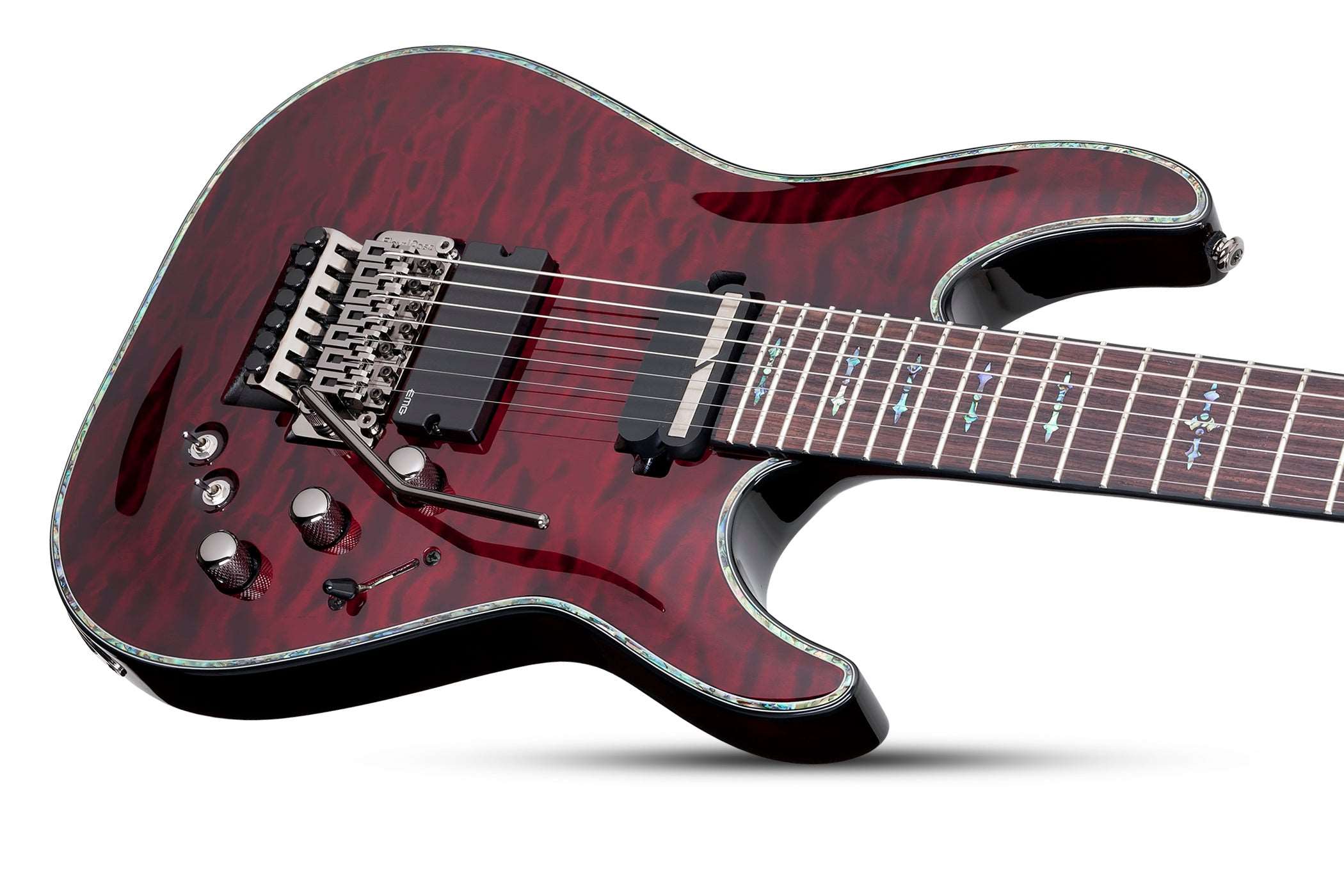 SCHECTER HELLRAISER C-7 WITH SUSTAINIAC, EMG & FLOYD ROSE ELECTRIC GUITAR - BLACK CHERRY (1829) (MADE IN KOREA), SCHECTER, ELECTRIC GUITAR, schecter-electric-guitar-hellraiser-c-7-fr-bc-mik, ZOSO MUSIC SDN BHD