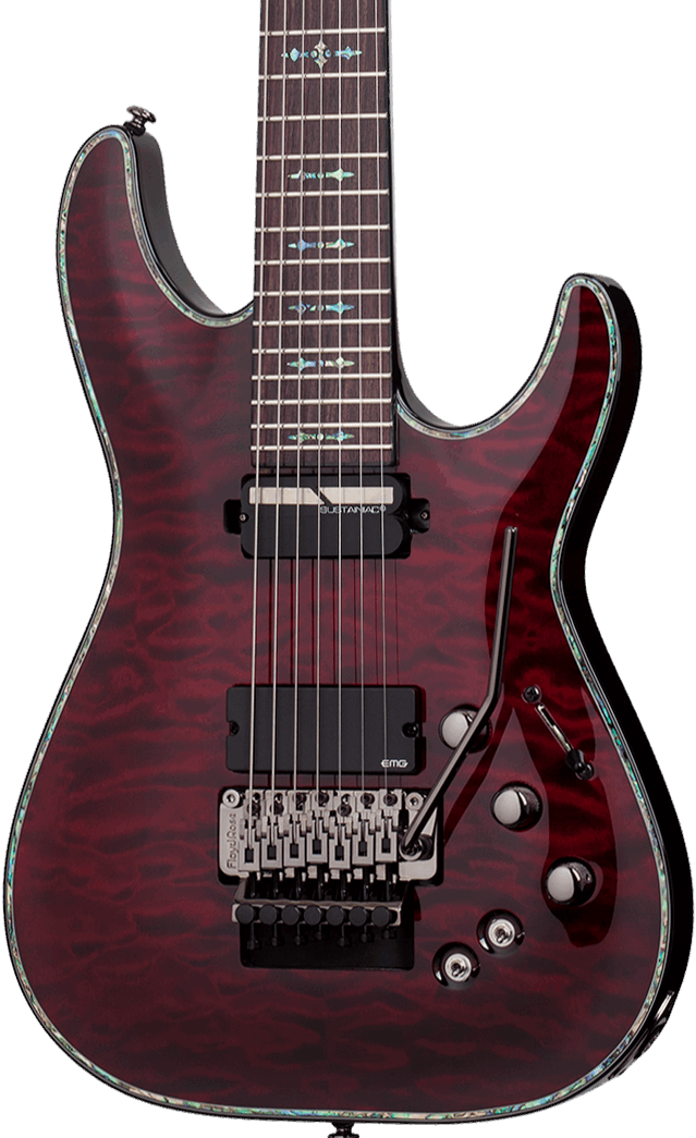 SCHECTER HELLRAISER C-7 WITH SUSTAINIAC, EMG & FLOYD ROSE ELECTRIC GUITAR - BLACK CHERRY (1829) (MADE IN KOREA), SCHECTER, ELECTRIC GUITAR, schecter-electric-guitar-hellraiser-c-7-fr-bc-mik, ZOSO MUSIC SDN BHD