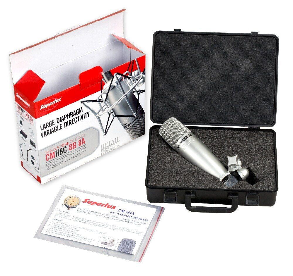 Superlux CMH8A Large 1" diaphragm recording
Mic, internal low cut filter |  SUPERLUX |  MICROPHONE-CONDENSER |  Zoso Music
