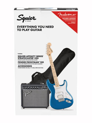 Squier Affinity Series Hss Stratocaster Guitar Pack, Maple Fb, Lake Placid Blue, 230v, Eu |  SQUIER BY FENDER |  ELECTRIC GUITAR |  Zoso Music