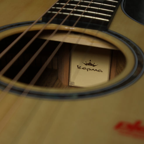 Kepma F2 Solid Sitka Spruce Top Grand Auditorium Acoustic Guitar, S1 Pro Resonance Pickup with Effect