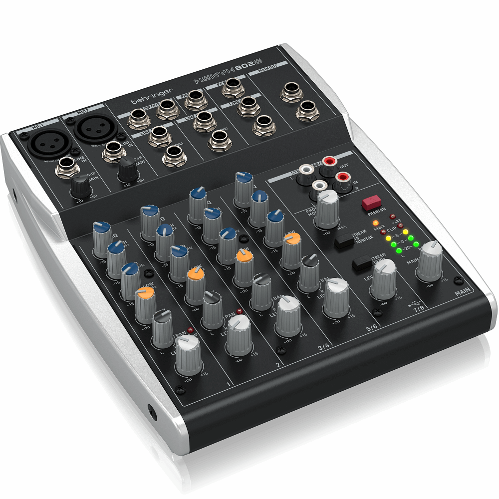 Behringer XENYX 802S Premium Analog 8-Input Mixer with USB Audio Streaming Interface