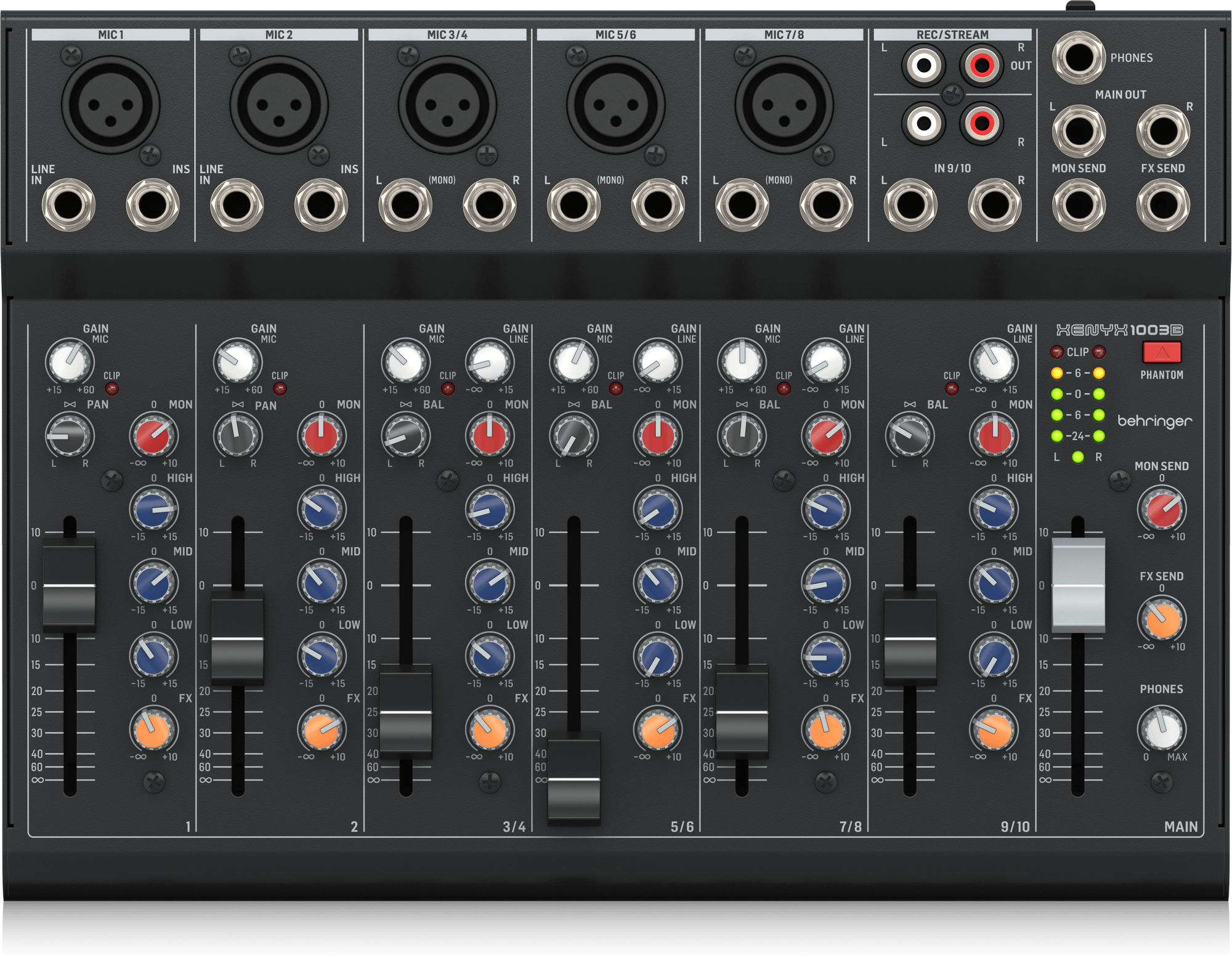Behringer XENYX 1003B Premium Analog 10-Input Mixer with 5 Mic Preamps and Optional Battery Operation | Zoso Music Sdn Bhd