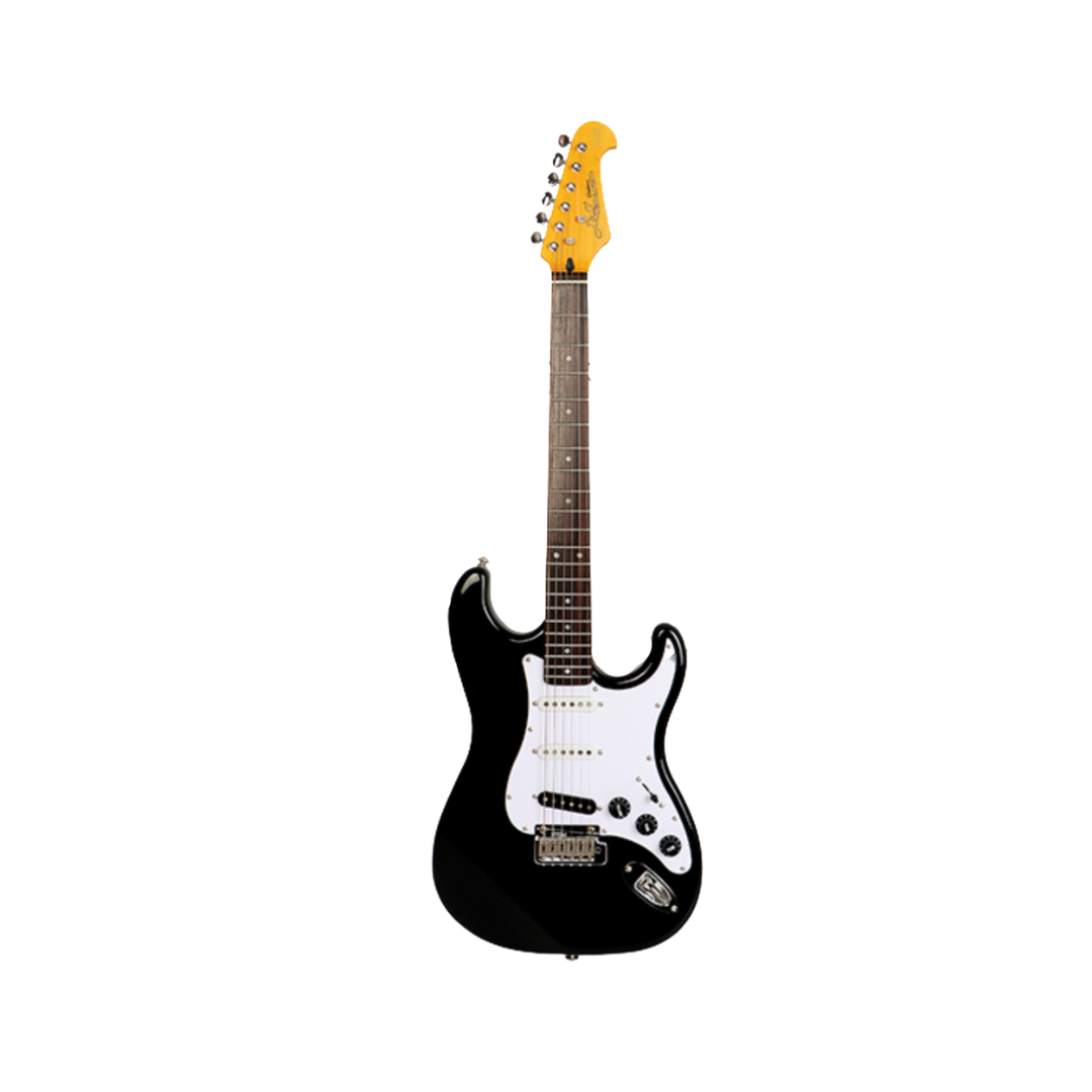 J&D ST Zero Stratocaster Single Coil (SSS) Electric Guitar With Vintage Hardware Alnico Pickup Black