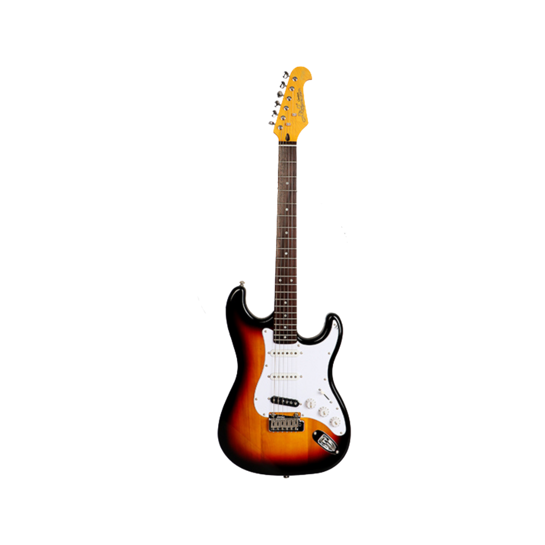 J&D ST Zero Stratocaster Single Coil (SSS) Electric Guitar With Vintage Hardware Alnico Pickup Sunburst