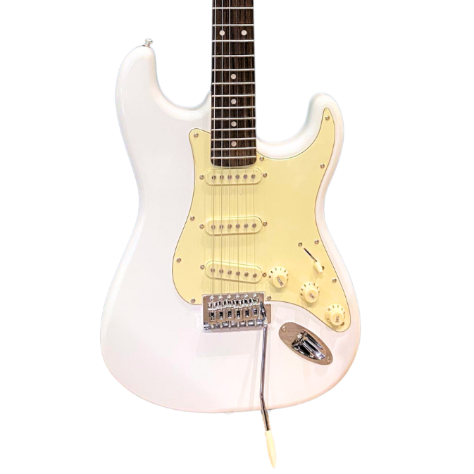 J&D ST-DS10S Stratocaster Electric Guitar, Ivory White