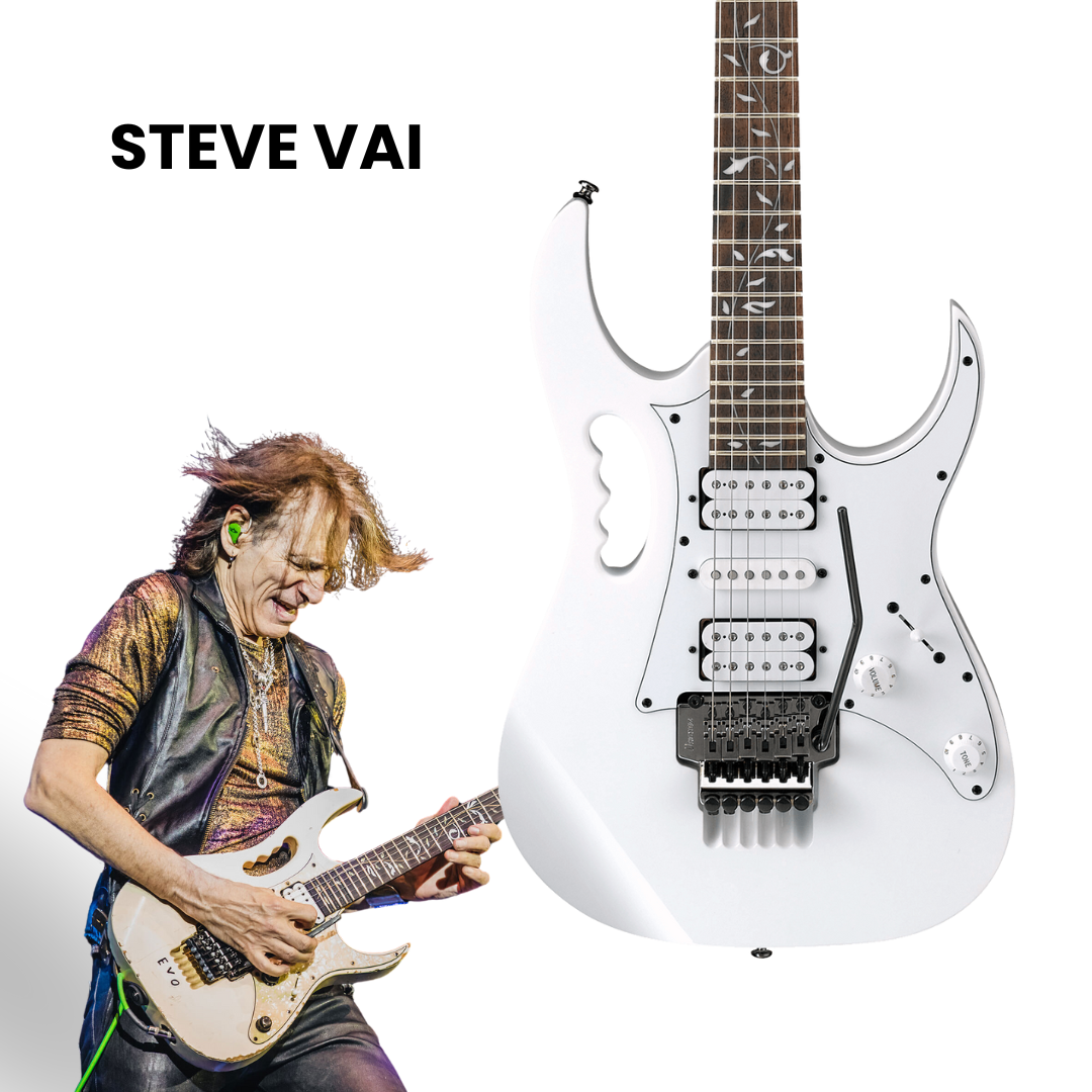 Ibanez JEMJR-WH Steve Vai Signature JEM Series Electric Guitar, White