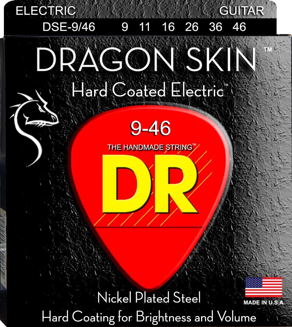 DR Strings DSE-9/46 DRAGON SKIN Clear Coated Electric Guitar Strings | Light / Heavy (009 - 046)