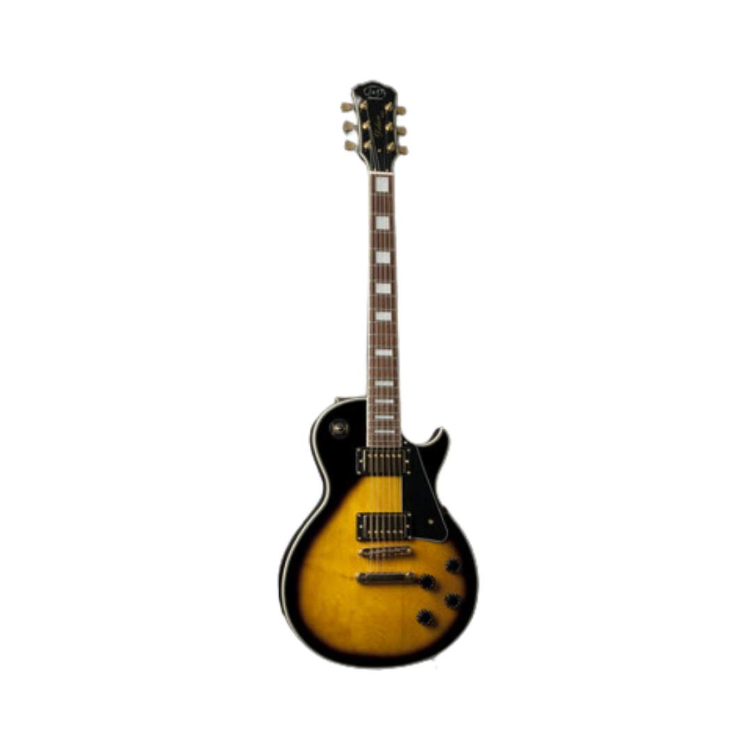 J&D LC 300Q Les Paul Shape Electric Guitar Quilted Maple Top Arch Top Et Neck Pickup HH PAF Alnico Sunburst