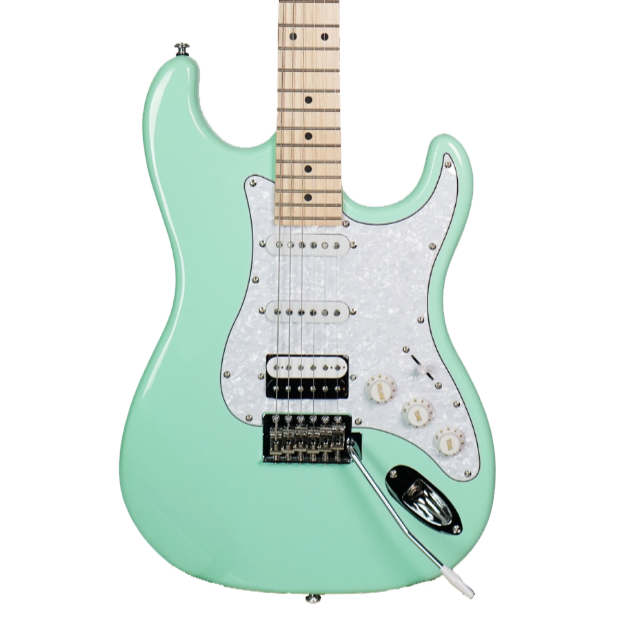 J&D ST Deluxe Stratocaster HSS/SSH Electric Guitar Green/Mint Green