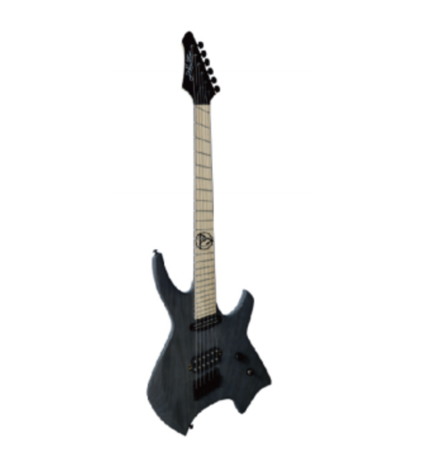 J&D VF 060 Electric Guitar Fanned Fret With Locking Tuner 3 Way Switch With Kill Switch Matte Black