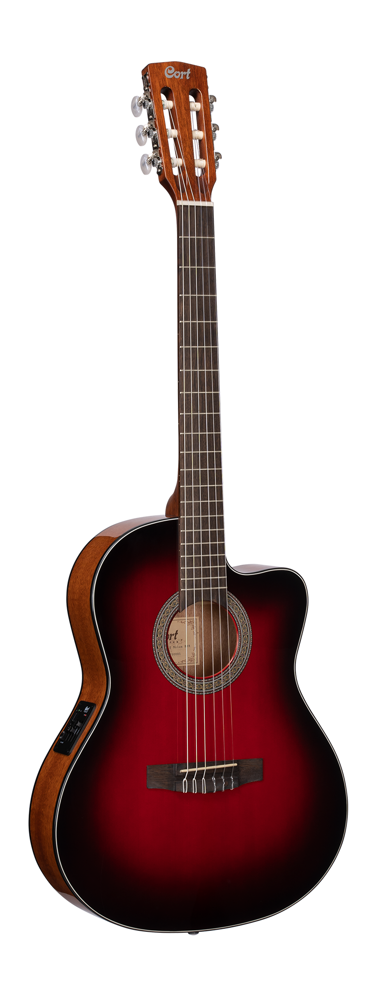 Cort Jade Nylon Classical Guitar EQ With Bag Burgundy Red Burst |  CORT |  CLASSICAL GUITAR |  Zoso Music