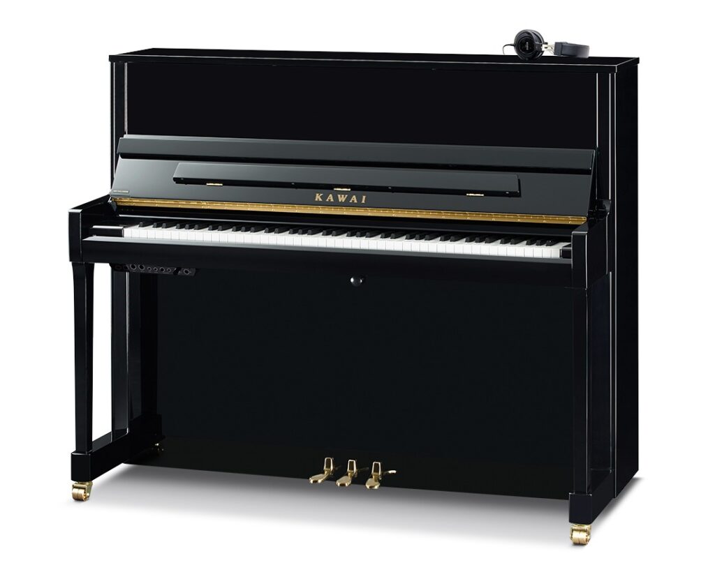 Kawai K300-ATX4 Hybrid Upright Piano - Ebony Polish