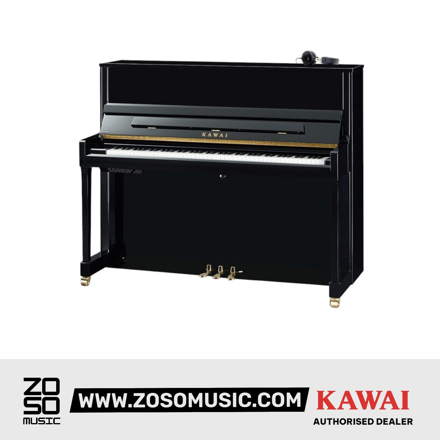Kawai K300-ATX4 Hybrid Upright Piano (Height: 122 cm) - Ebony Polish |  KAWAI |  PIANO-UPRIGHT |  Zoso Music