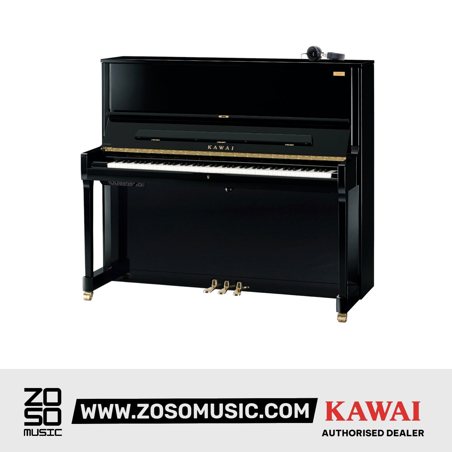 Kawai K500 [Made In Japan] AURES2 Hybrid Upright Piano (Height: 130 cm) - Ebony Polish |  KAWAI |  PIANO-UPRIGHT |  Zoso Music
