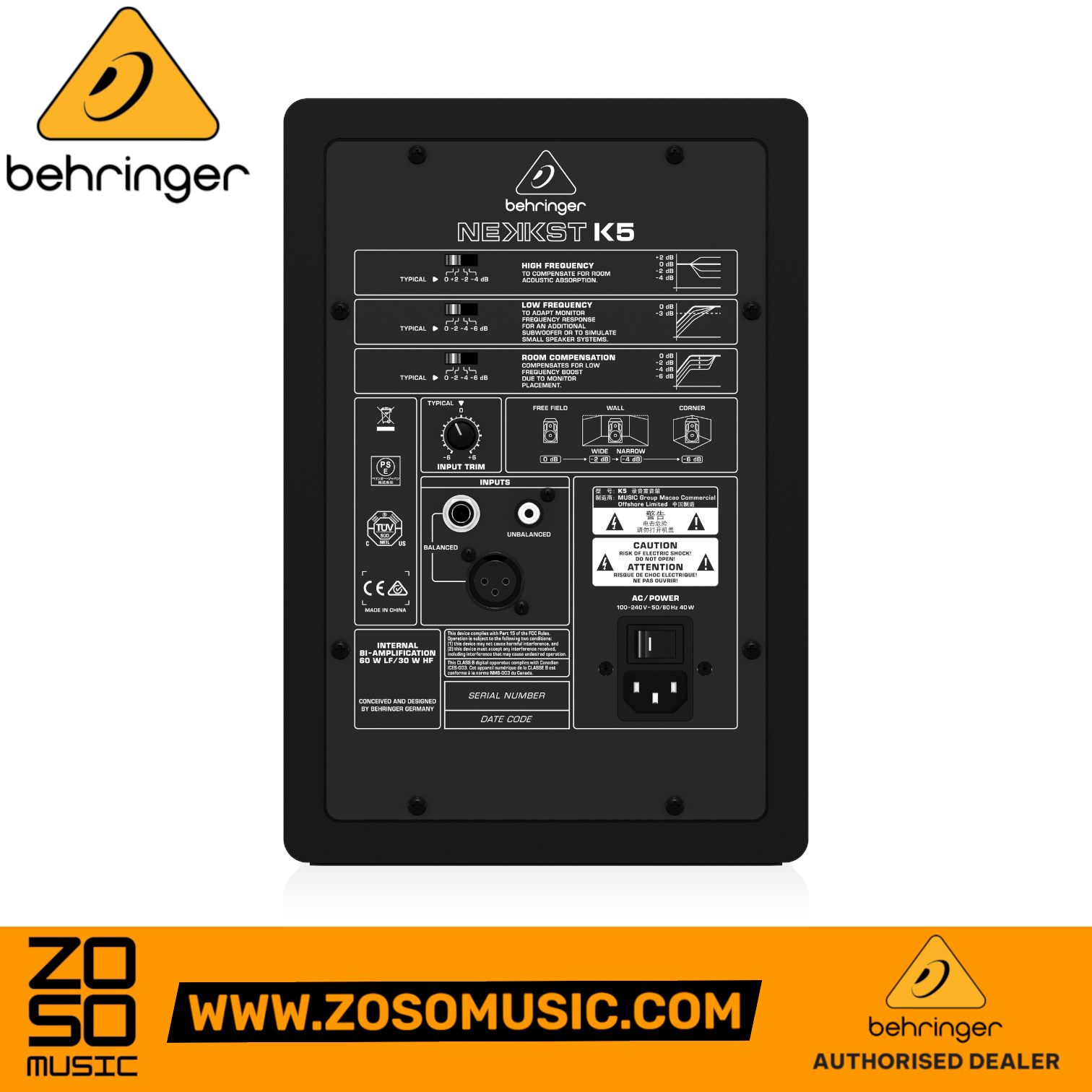 Behringer Nekkst K5 5" Powered Studio Monitor - Pair | BEHRINGER , Zoso Music