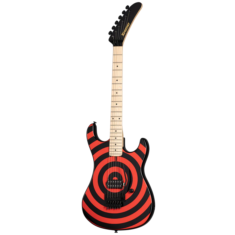 Kramer 84 Red Bullseye Electric Guitar with Premium Gig Bag - Black with Red Bullseye |  KRAMER |  ELECTRIC GUITAR |  Zoso Music