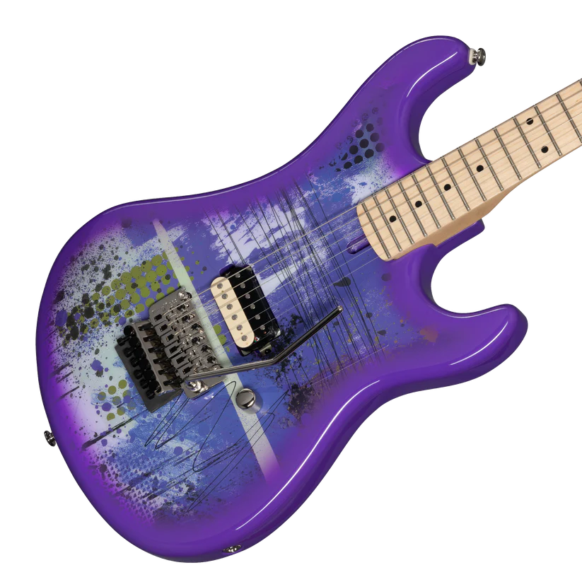 Kramer 84 Purple Splatter Electric Guitar with Premium Gig Bag - Shockwave with Purple Splatter |  KRAMER |  ELECTRIC GUITAR |  Zoso Music