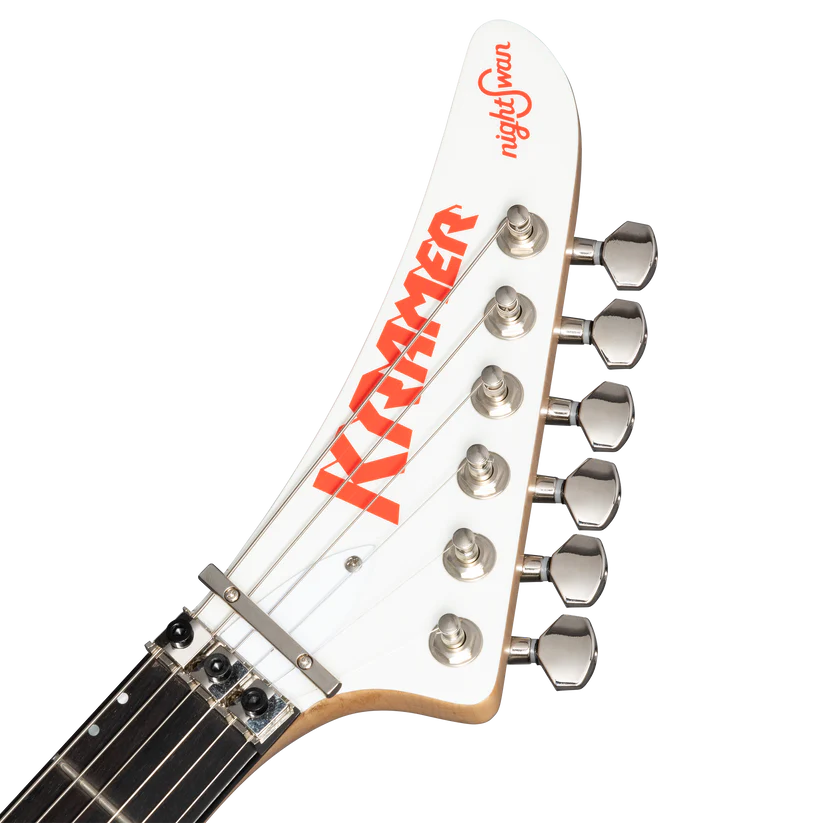Kramer NightSwan Pixel Hearts Electric Guitar with Premium Gig Bag - Pearl White with Hearts |  KRAMER |  ELECTRIC GUITAR |  Zoso Music