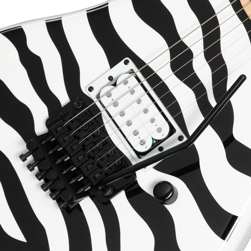 Kramer Pacer Wild Zebra Electric Guitar with Premium Gig Bag - Alpine White with Black Stripes |  KRAMER |  ELECTRIC GUITAR |  Zoso Music