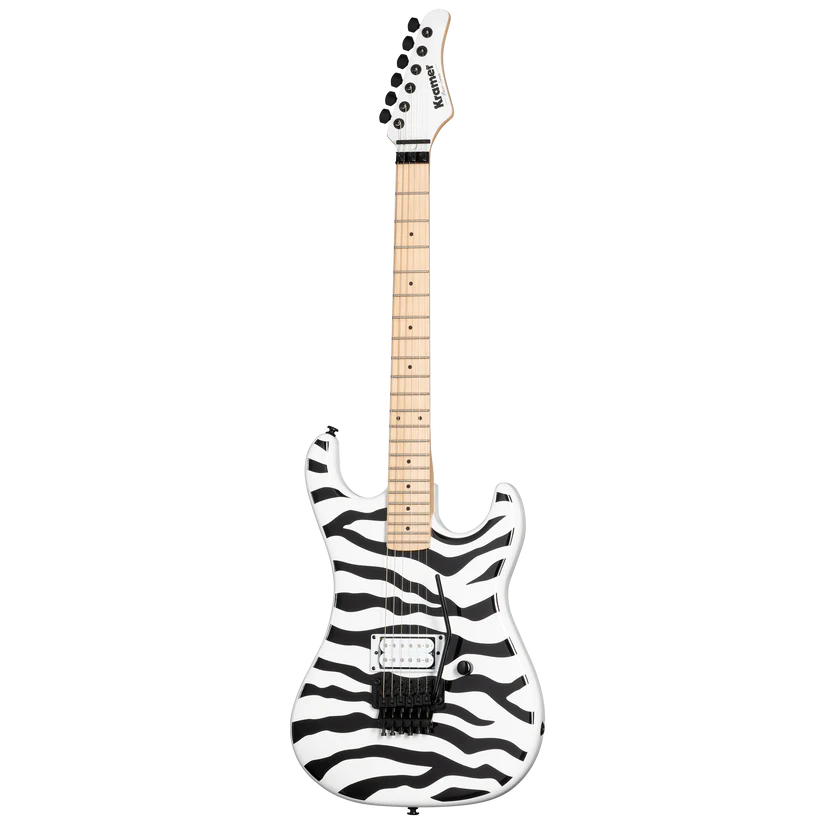 Kramer Pacer Wild Zebra Electric Guitar with Premium Gig Bag - Alpine White with Black Stripes |  KRAMER |  ELECTRIC GUITAR |  Zoso Music
