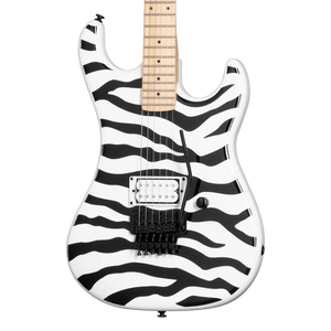 Kramer Pacer Wild Zebra Electric Guitar with Premium Gig Bag - Alpine White with Black Stripes | Zoso Music Sdn Bhd