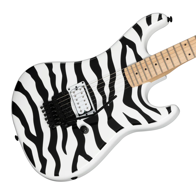 Kramer Pacer Wild Zebra Electric Guitar with Premium Gig Bag - Alpine White with Black Stripes |  KRAMER |  ELECTRIC GUITAR |  Zoso Music
