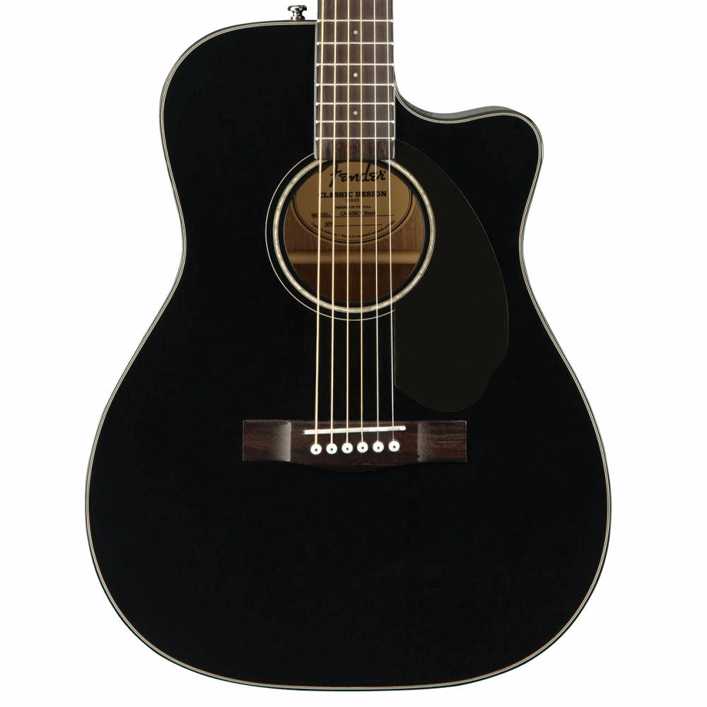 Fender CC-60SCE Concert Acoustic Guitar, Walnut FB, Black