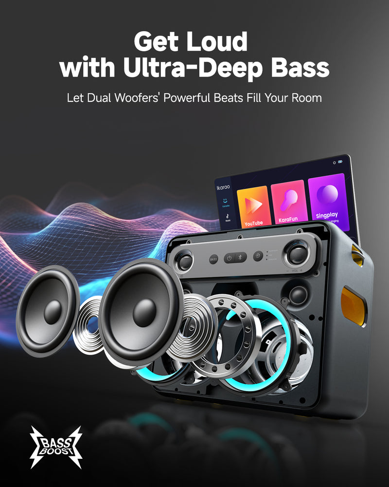 Ikarao Break X2 Portable Wireless Karaoke Machine |  IKARAO |  BLUETOOTH KARAOKE SPEAKER |  Zoso Music