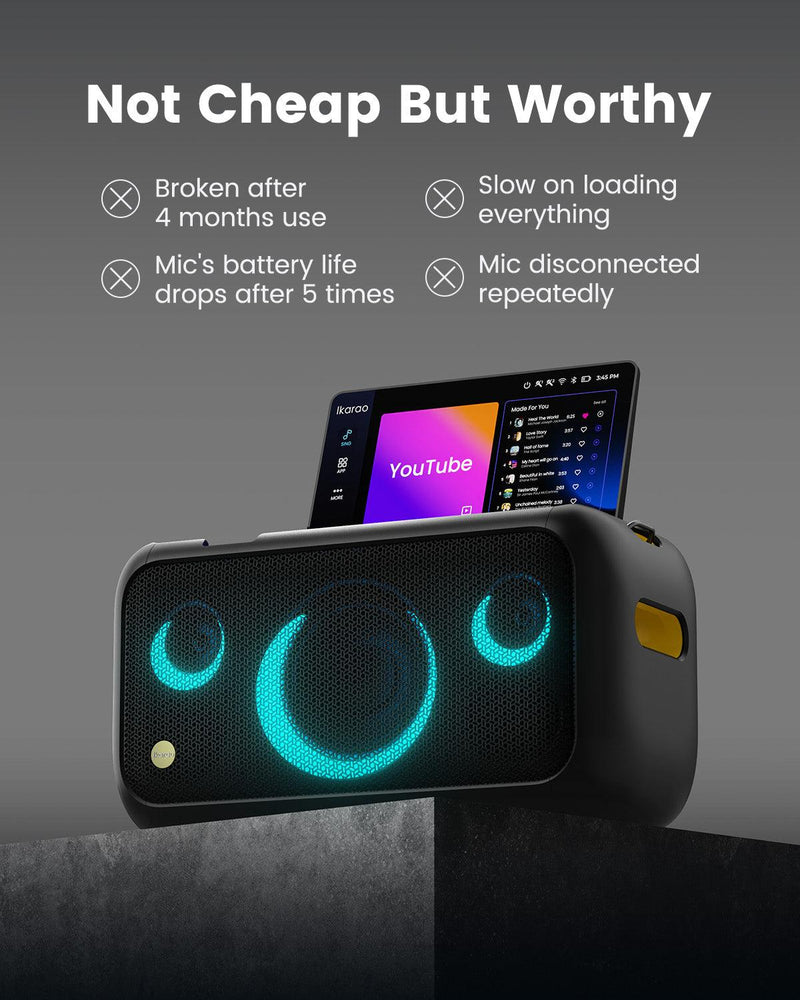 Ikarao Break X1 Portable Party Karaoke Machine |  IKARAO |  BLUETOOTH KARAOKE SPEAKER |  Zoso Music