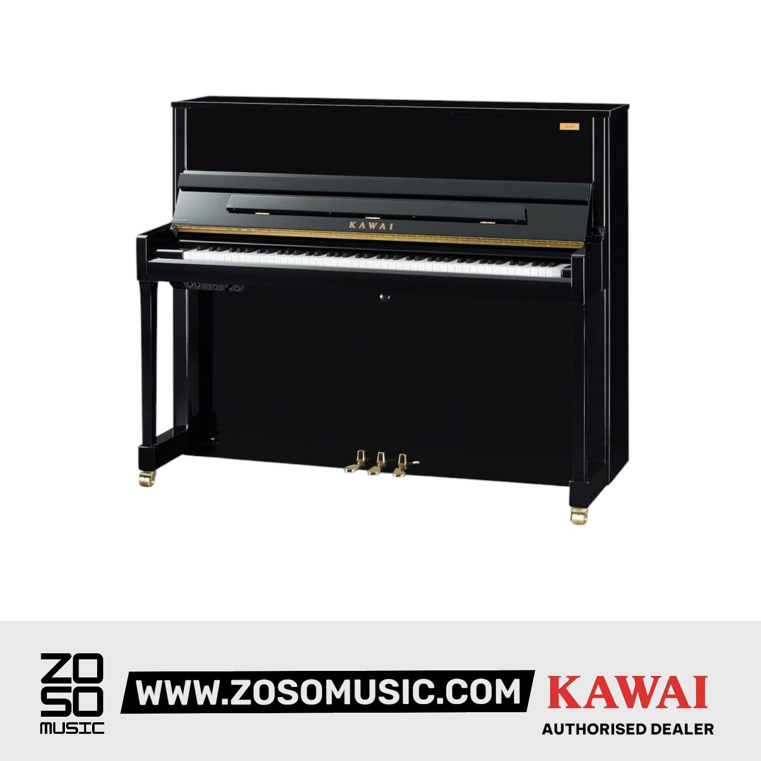 Kawai K300 [Made In Japan] AURES2 Hybrid Upright Piano (Height: 122 cm) - Ebony Polish |  KAWAI |  PIANO-UPRIGHT |  Zoso Music