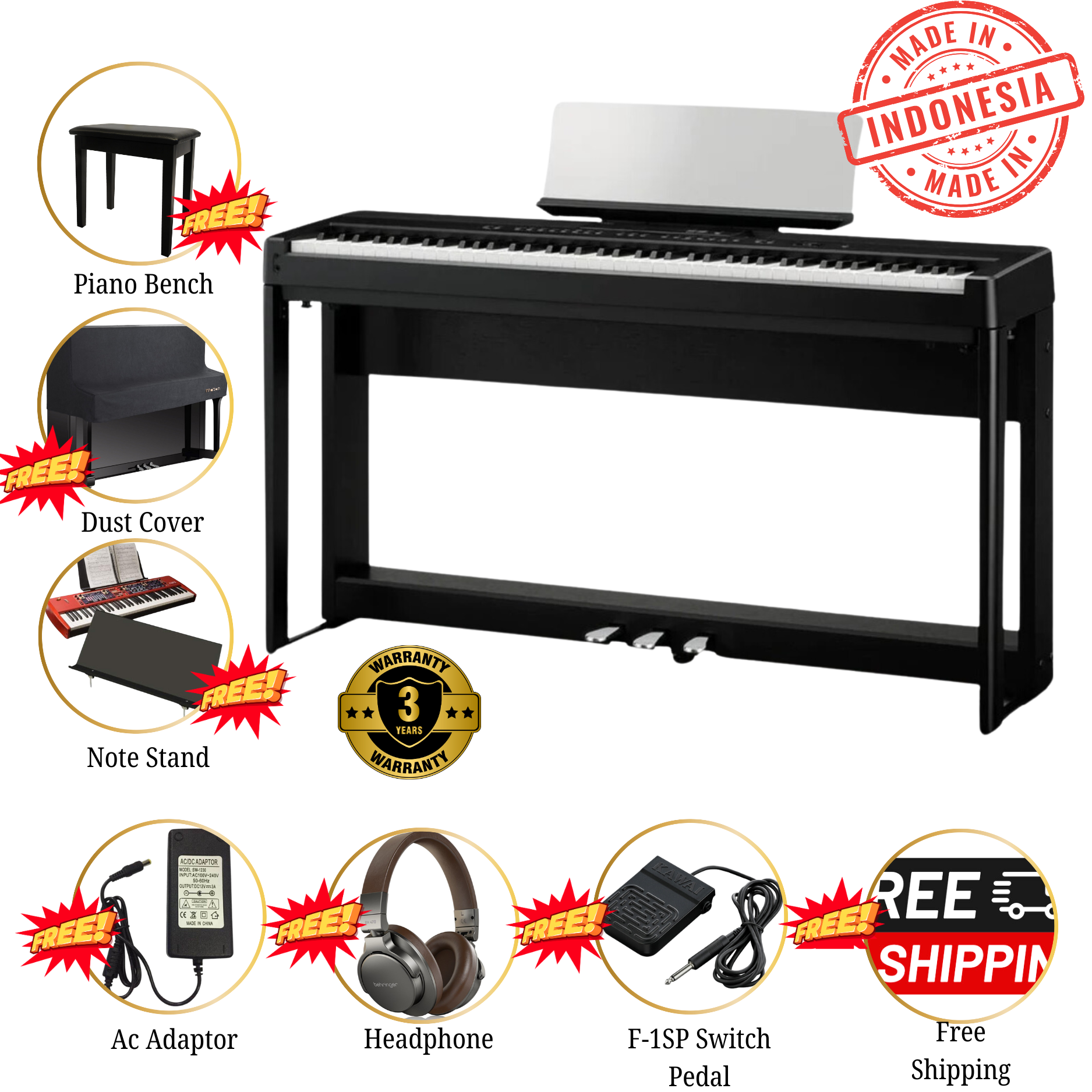 Kawai ES-920 Portable Digital Home Piano - Black