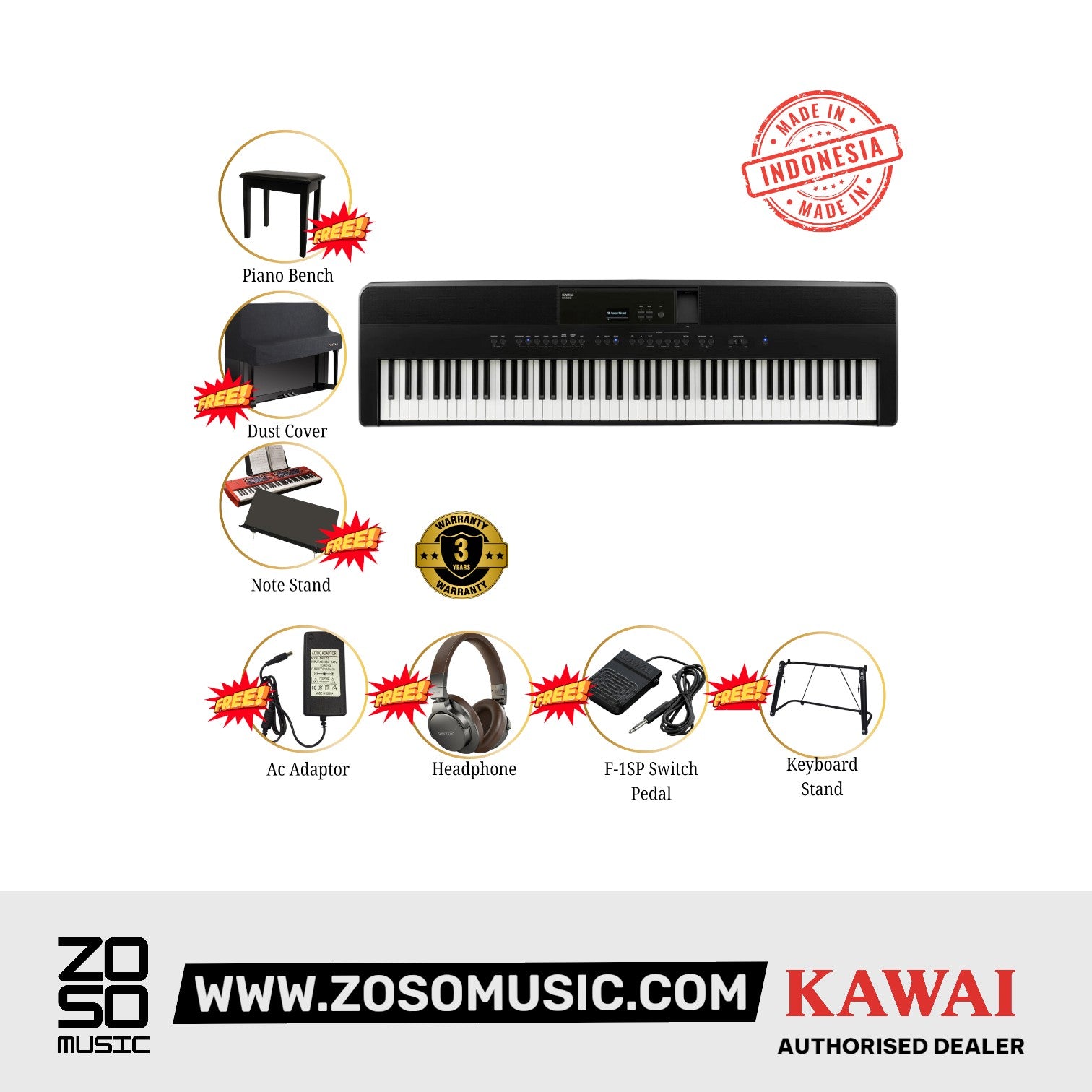 Kawai ES-920 Portable Digital Piano - Black |  KAWAI |  PIANO-DIGITAL |  Zoso Music