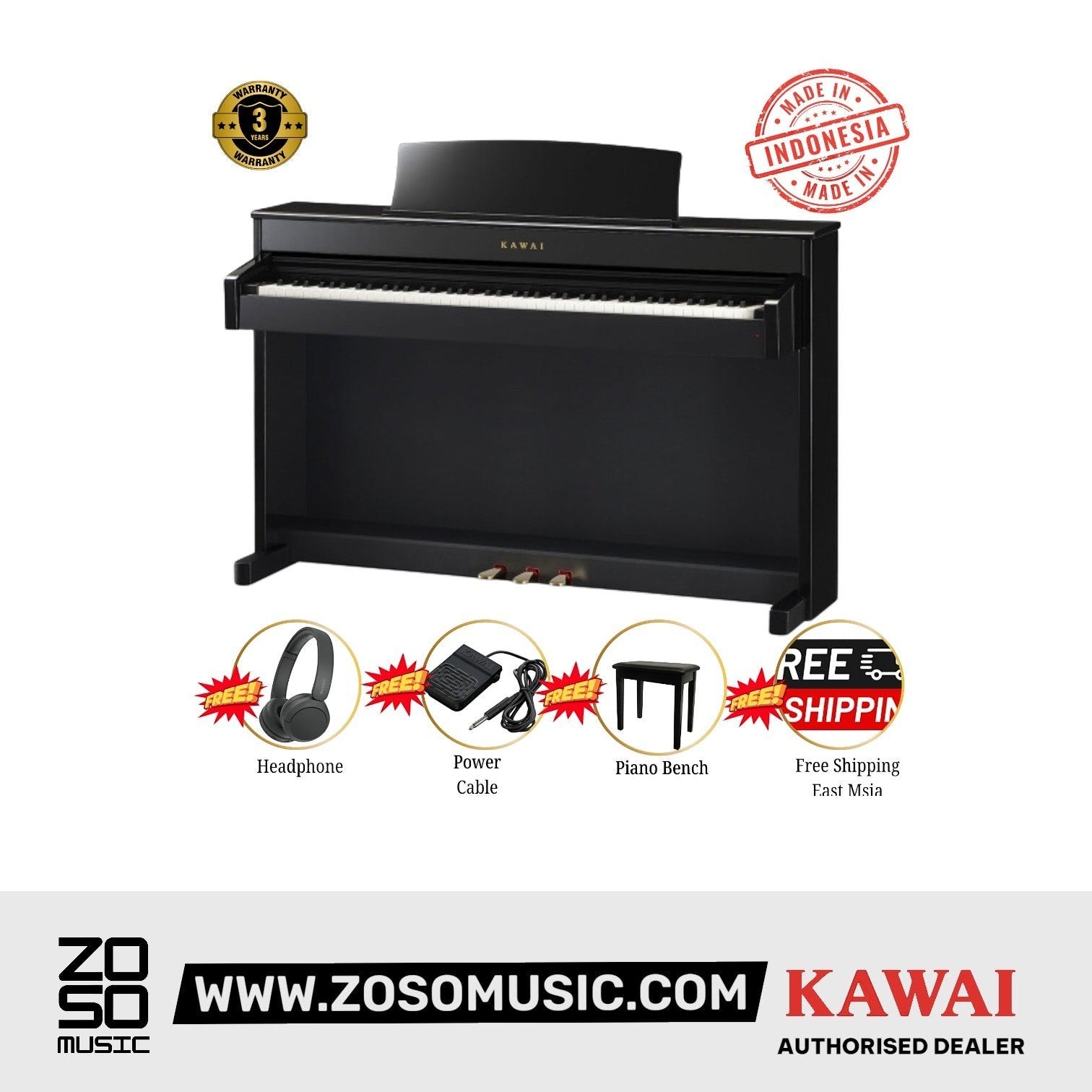 Kawai CA401 88-key Digital Piano - Premium Satin Black |  KAWAI |  PIANO-DIGITAL |  Zoso Music