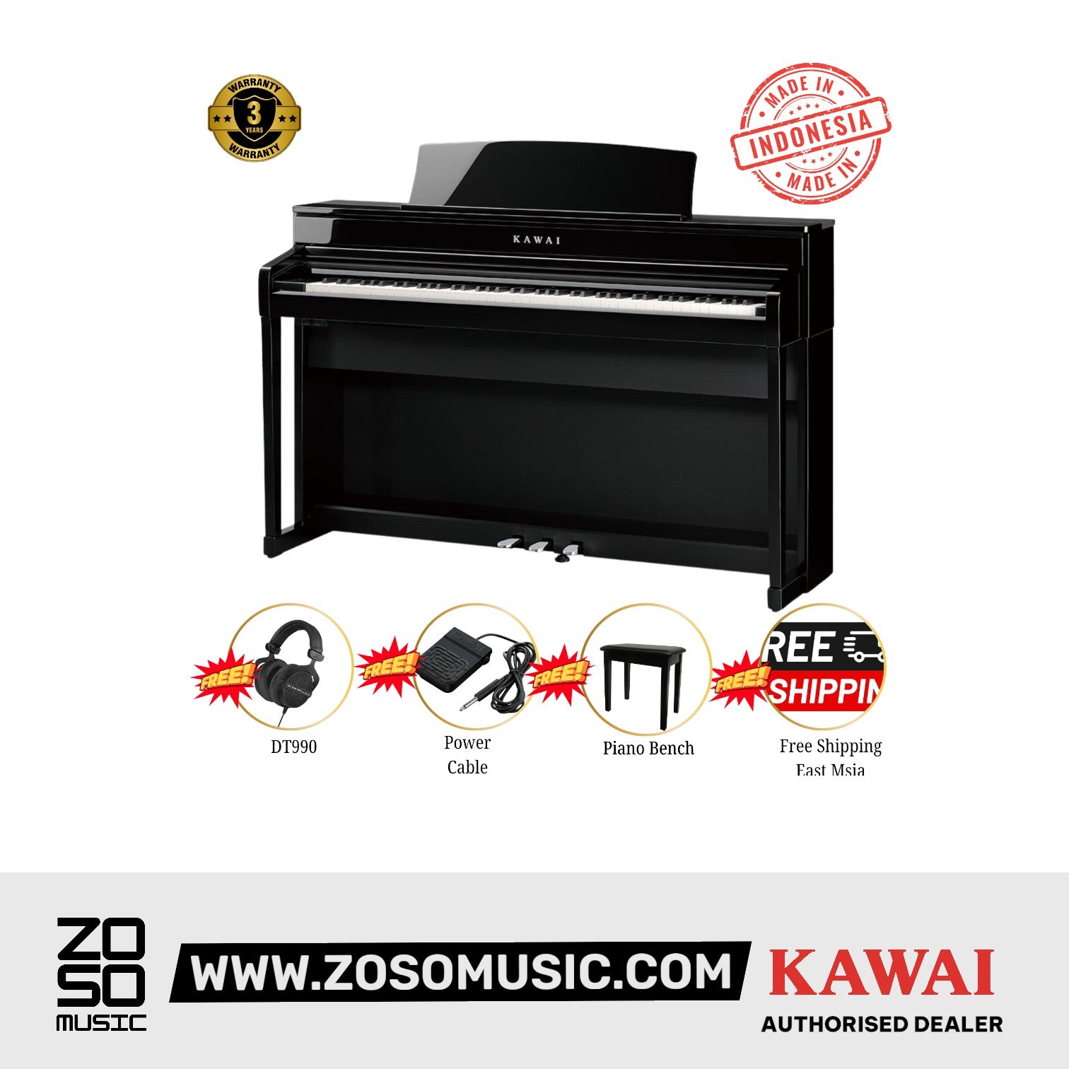Kawai CA701 88-key Digital Piano - Ebony |  KAWAI |  PIANO-DIGITAL |  Zoso Music