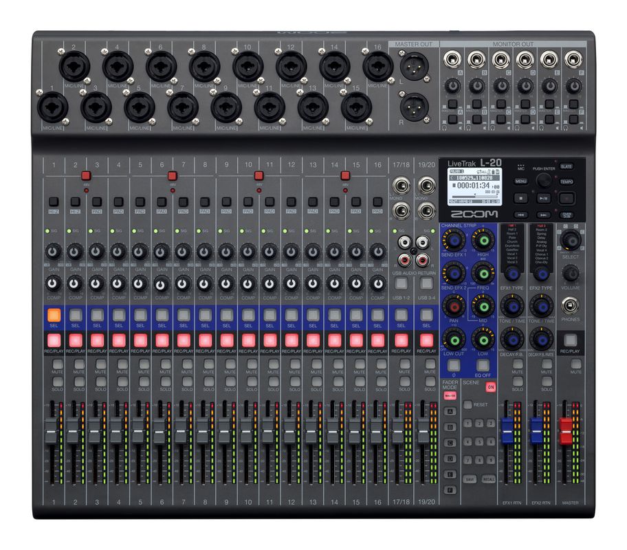 Zoom LiveTrak L-20 20 Front View Zoso Music 