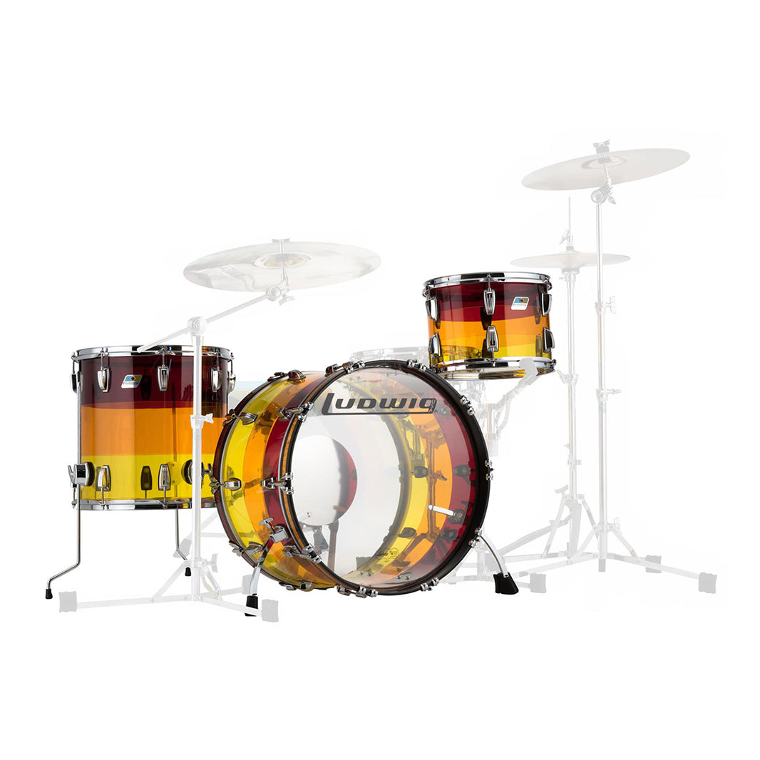 Ludwig L9223LXTSWC Vistalite 3-Piece Shell Pack LIMITED EDITION, Tequila Sunrise