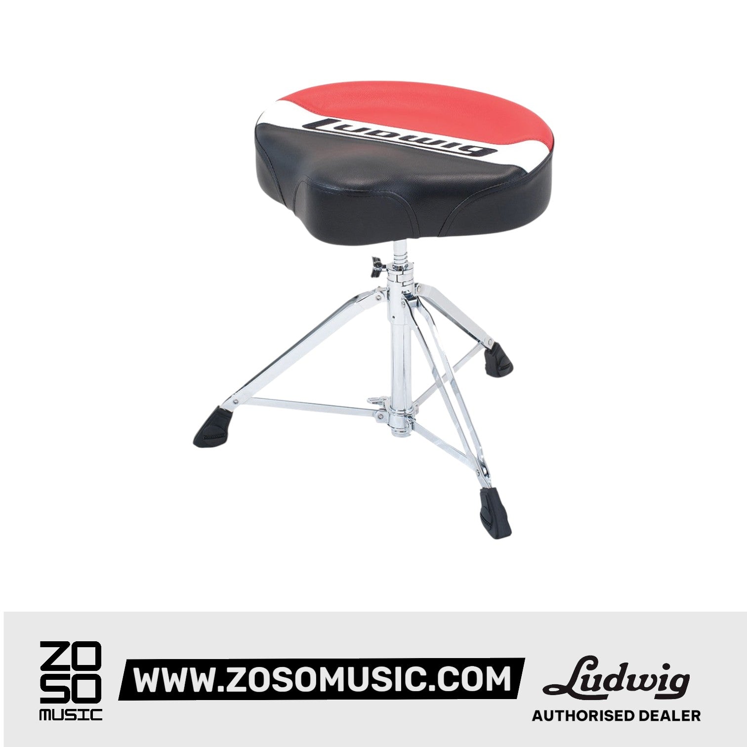 Ludwig LAP50TH Atlas Pro Saddle Throne |  LUDWIG |  DRUM-STOOL/THRONE |  Zoso Music