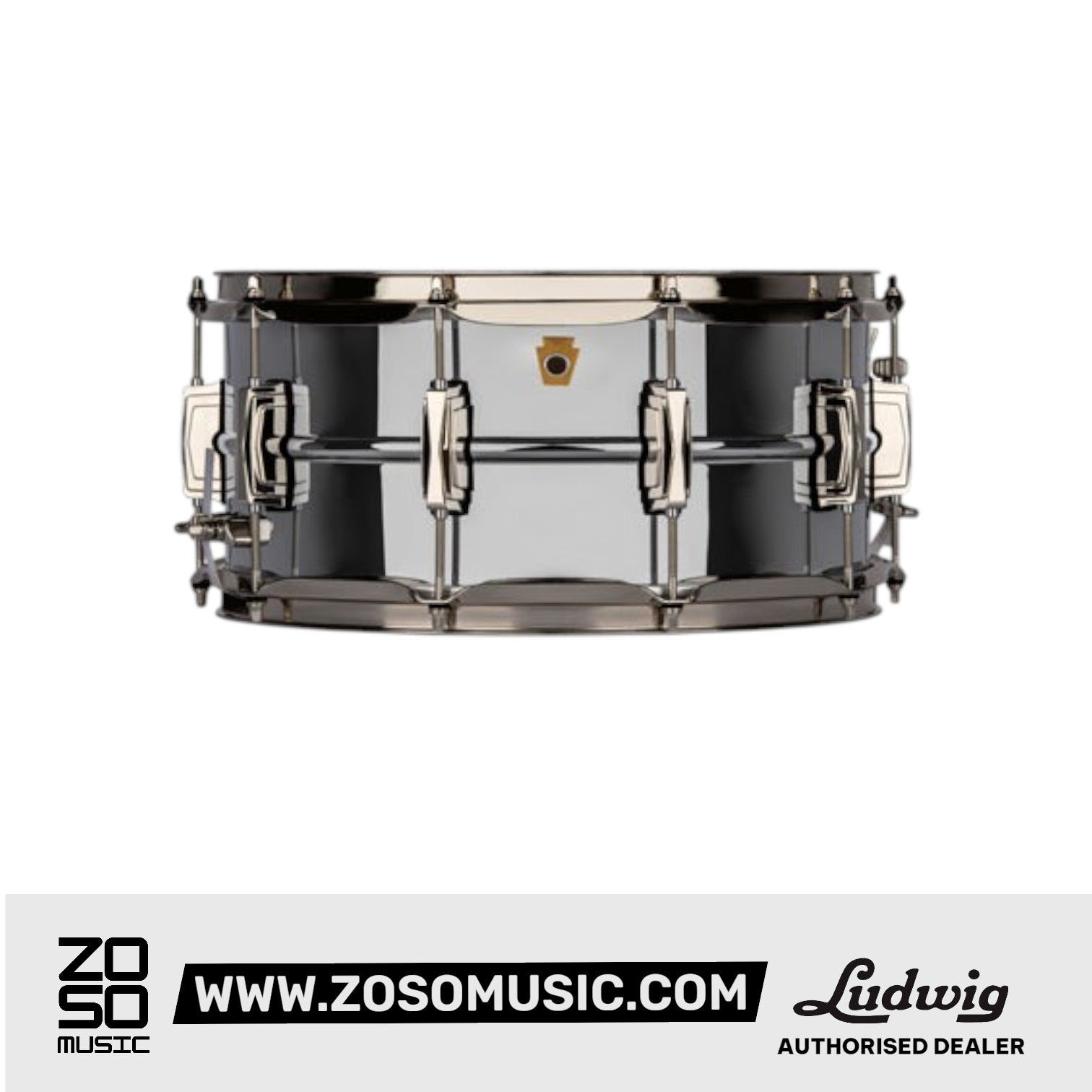 Ludwig LB402BN 6.5x14inch Super Ludwig Snare Drum w/Nickel Hardware |  LUDWIG |  DRUM-SNARE DRUM |  Zoso Music