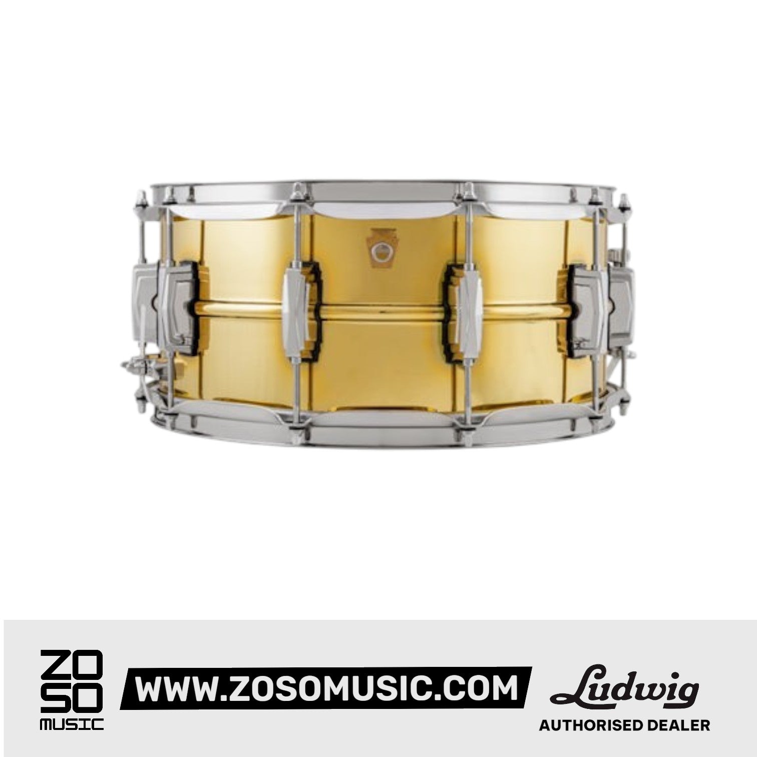 Ludwig LB403 6.5x14inch Super Brass Snare Drum |  LUDWIG |  DRUM-SNARE DRUM |  Zoso Music