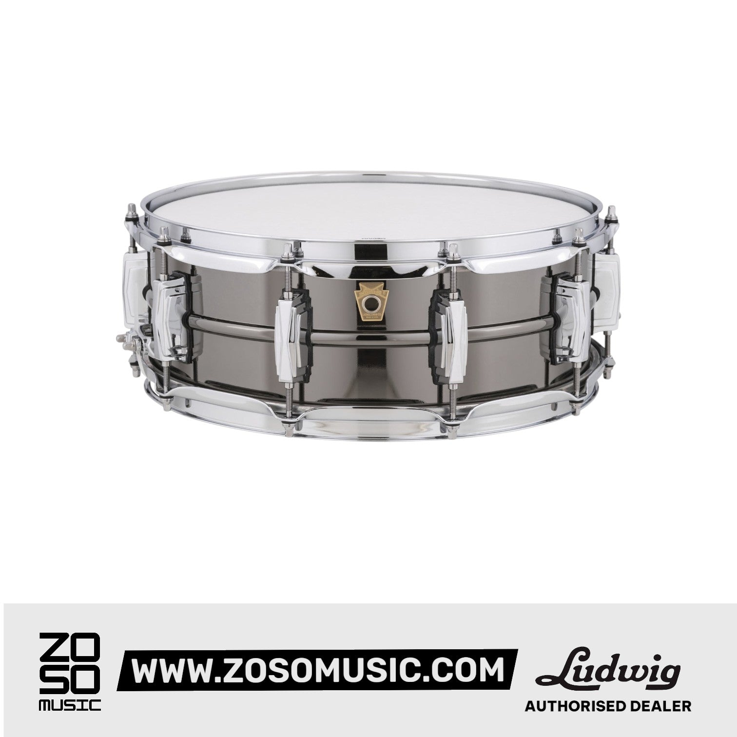 Ludwig LB416 5x14inch Black Beauty Brass Snare Drum, Smooth Shell, Imperial Lugs |  LUDWIG |  DRUM-SNARE DRUM |  Zoso Music