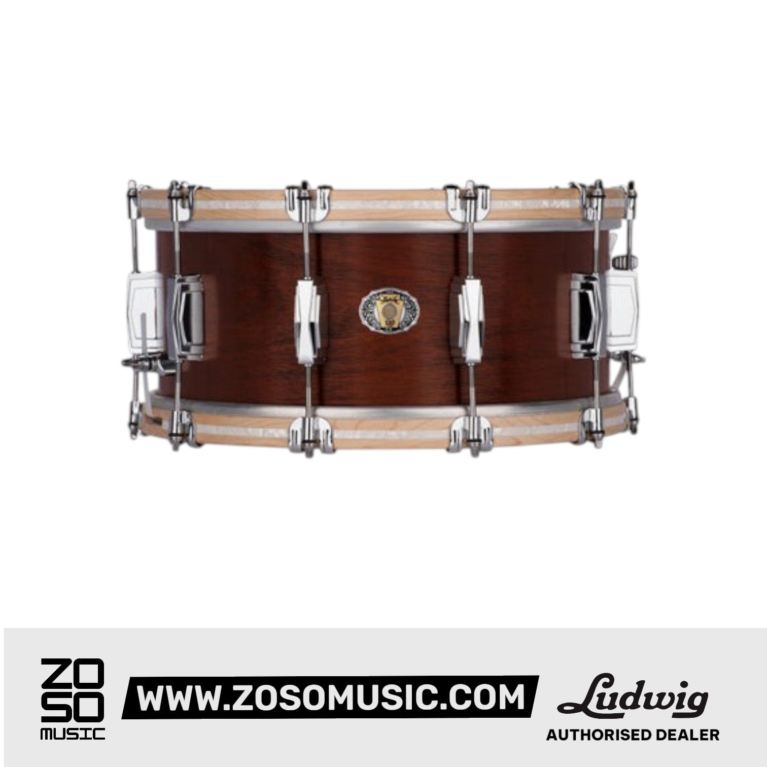 Ludwig LLS503XXVBCX 6.5x14inch 110th Anniversary Legacy Mahogany Snare Drum, Van Buren | Zoso Music Sdn Bhd