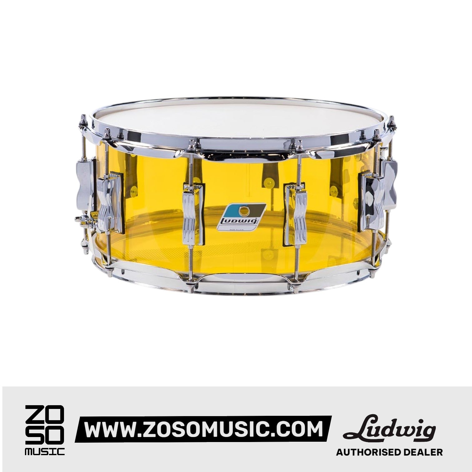 Ludwig LS901VXX56 5x14inch Vistalite Snare Drum, Yellow |  LUDWIG |  DRUM-SNARE DRUM |  Zoso Music