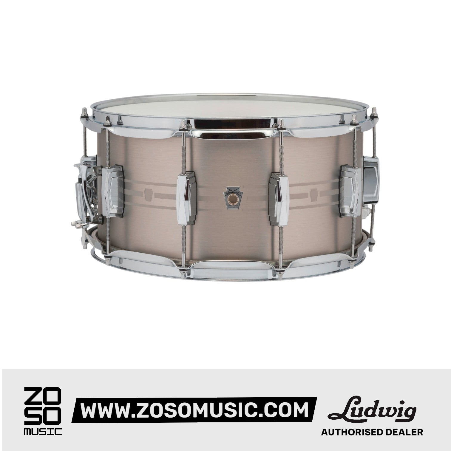 Ludwig LSTLS0714 7x14inch Heirloom Stainless Steel Snare Drum |  LUDWIG |  DRUM-SNARE DRUM |  Zoso Music