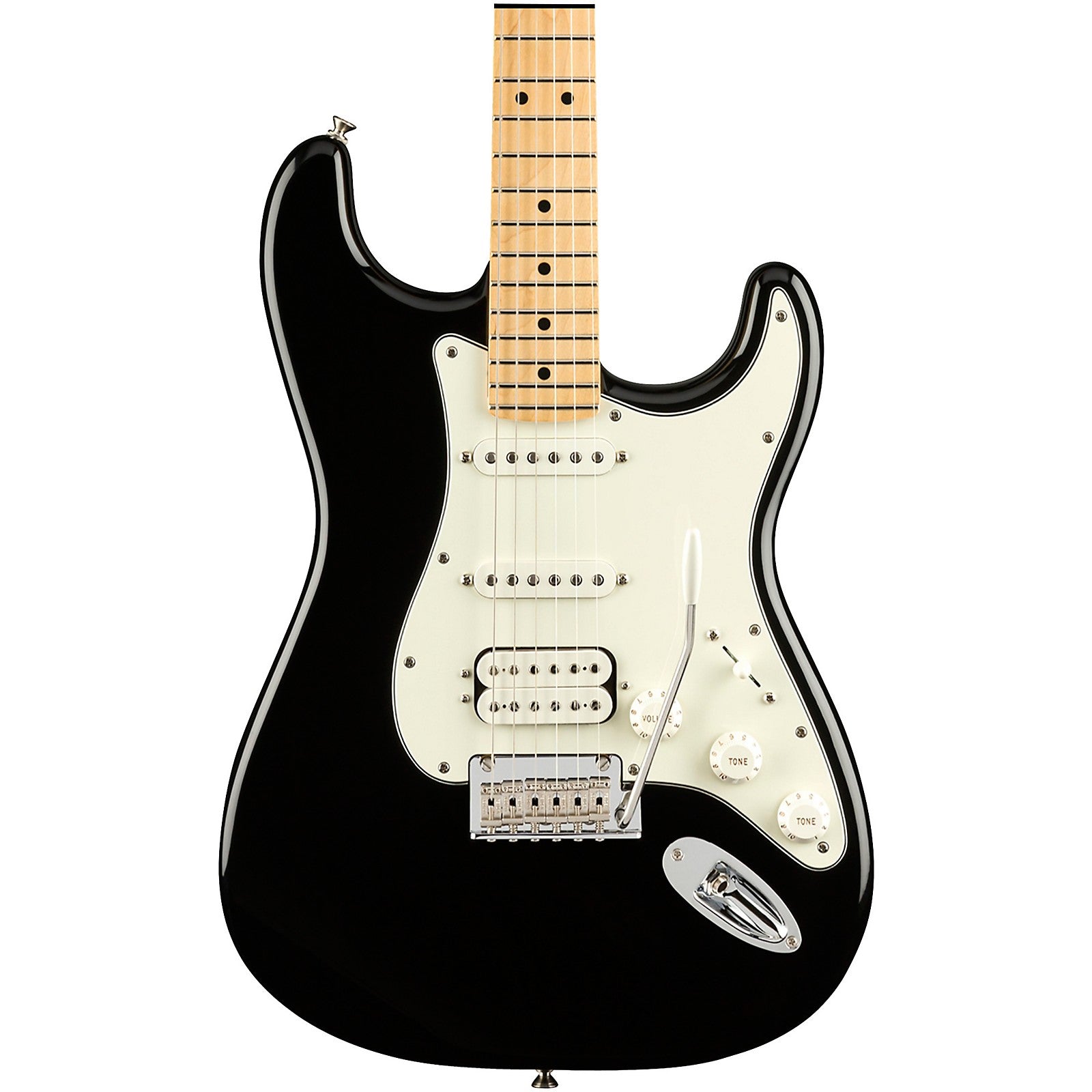Fender Player HSS Stratocaster Electric Guitar, Maple FB, Black