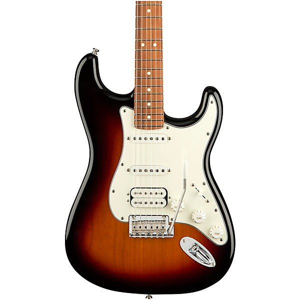 Fender Player HSS Stratocaster Electric Guitar, Pau Ferro FB, 3-Tone Sunburst