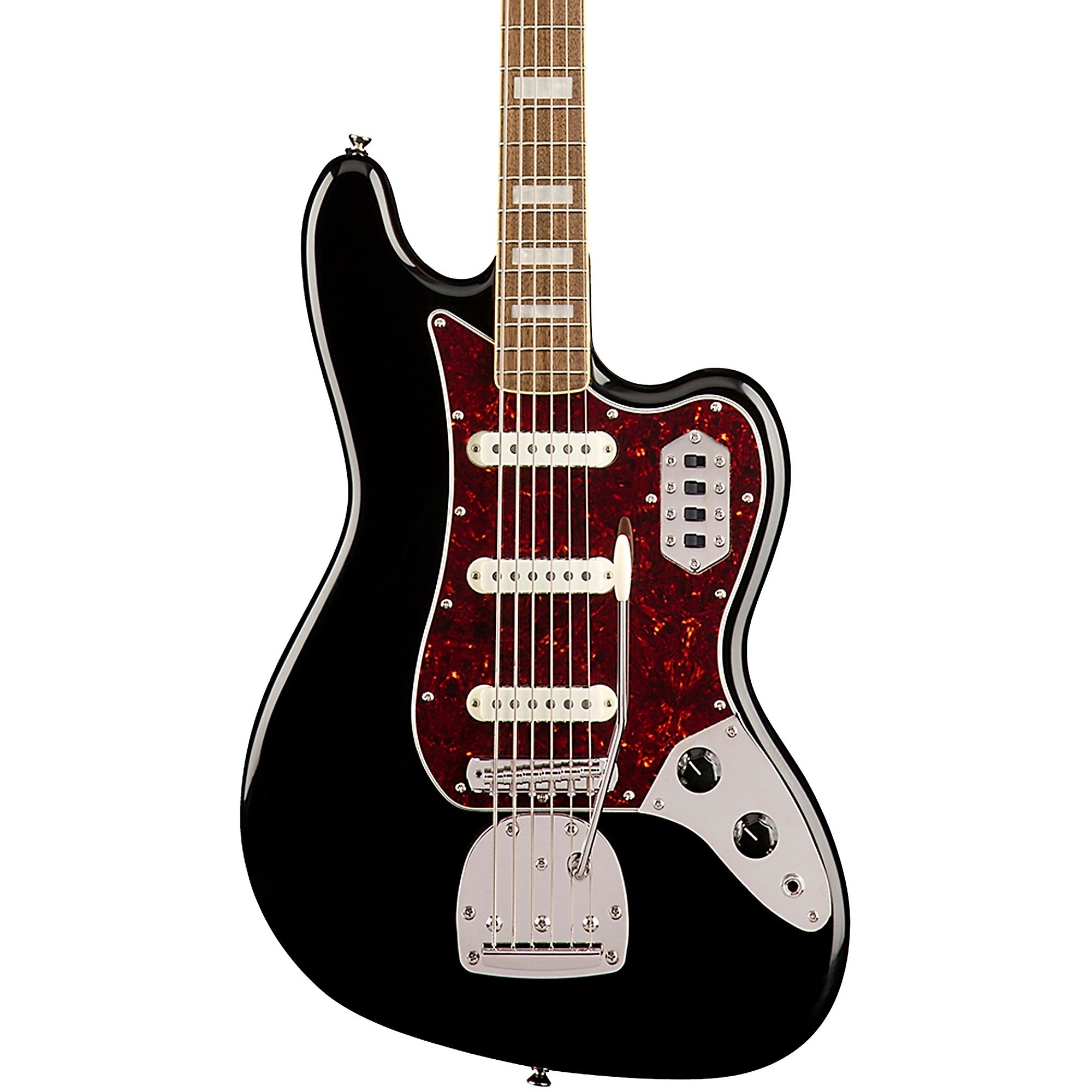 Squier Classic Vibe Bass VI Electric Guitar, Laurel FB, Black